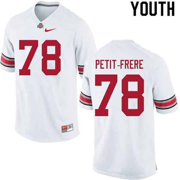 Youth #78 Nicholas Petit-Frere Ohio State Buckeyes College Football Jerseys Sale-White